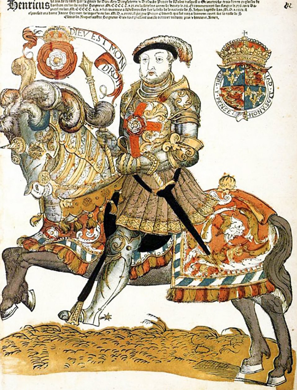 Angielski król Henryk VIII pokazany na koniu, Artysta nieznany, Riijksmueum, Amsterdam autorstwa Unknown artist