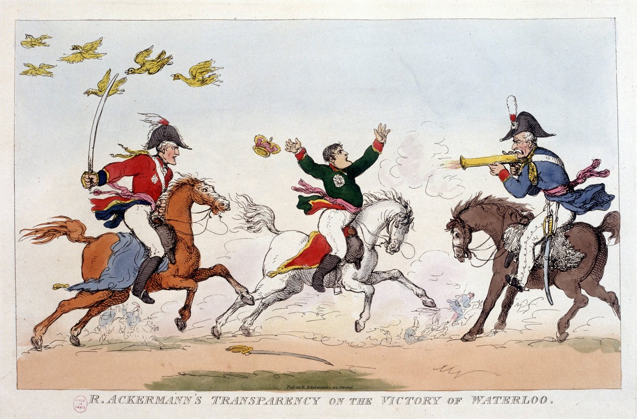 Angielska kreskówka o Napoleonie I - w Napoleonie I, karykatury, kolekcja manekinów. 1814 - 1815. B.H.V.P. autorstwa Unknown artist