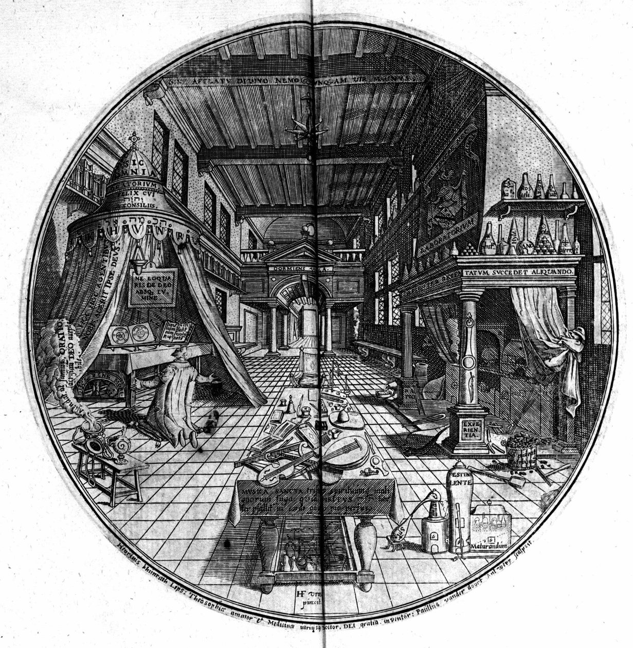 Grawerowanie „Amfiteatru Mądrości Przedwiecznej”. (Amfiteatr Wiecznej Mądrości) (Hamburg: n.n. autorstwa Unknown artist