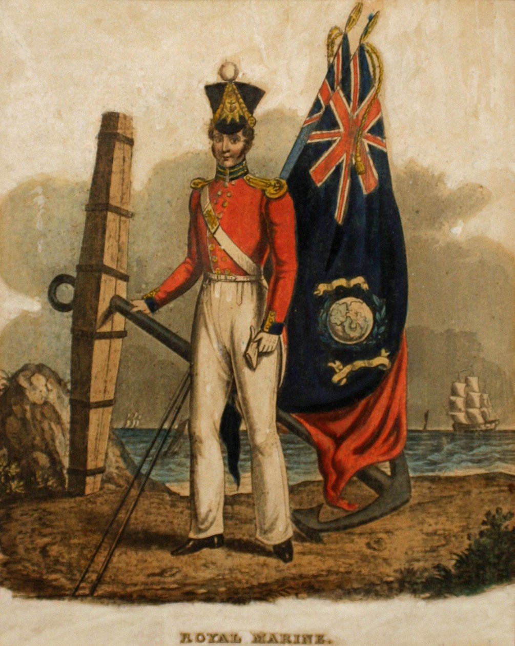 Chorąży, Royal Marines, 1835 (akwatinta) autorstwa Unknown