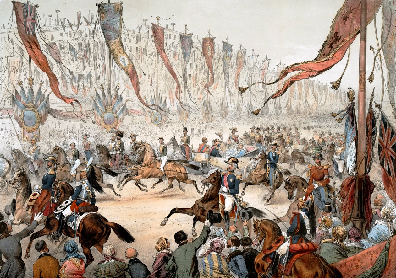 Wejście Wiktorii Królowej Anglii w Paryżu w obecności Napoleona III 18 sierpnia autorstwa Unknown artist