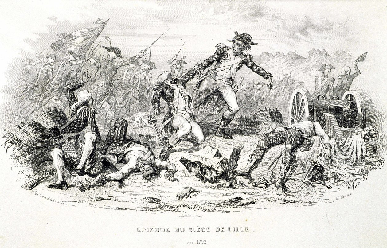 Epizod oblężenia Lille w 1792 r. – w „Fasttes de Gardes Nationales de France”” autorstwa Unknown artist