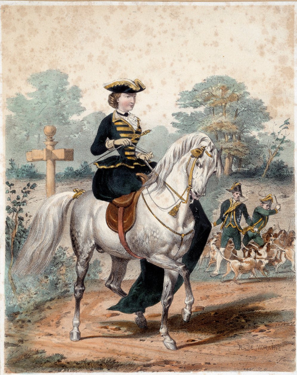 Portret konny Impress Eugenie około 1860 (1826-1920). Rycina XIX wieku. Paryż, Sztuka Dekoracyjna autorstwa Unknown artist