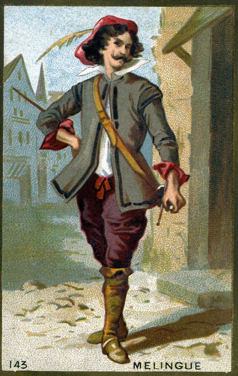 Etienne Marin Mélingue (1808 - 1875), francuski aktor, który grał rolę Artagnana. Chromolitografia XIX wieku. autorstwa Unknown artist