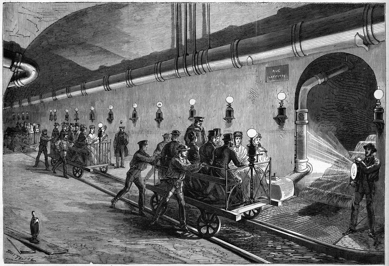 Wycieczka w kanałach Paryża w 1872 roku. autorstwa Unknown artist