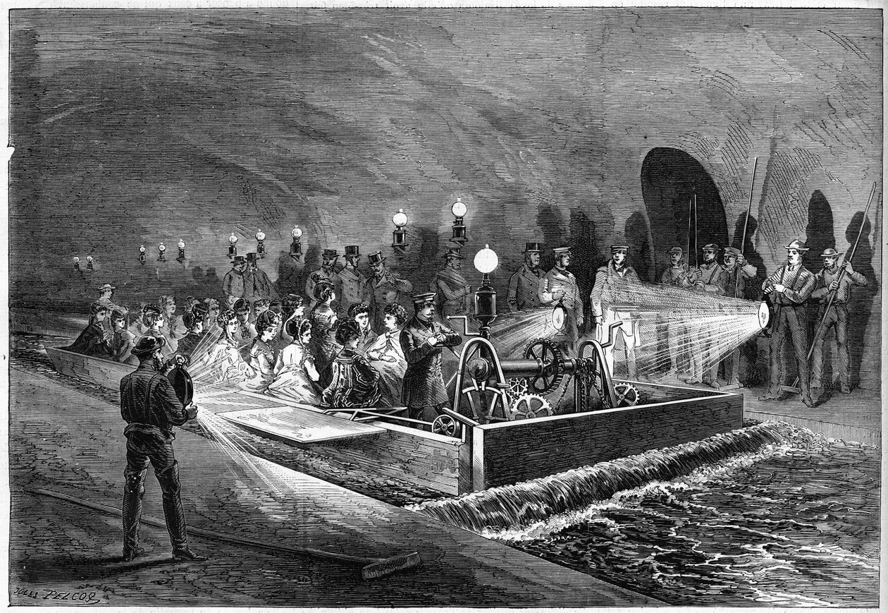 Wycieczka w kanałach Paryża w 1872 roku. autorstwa Unknown artist