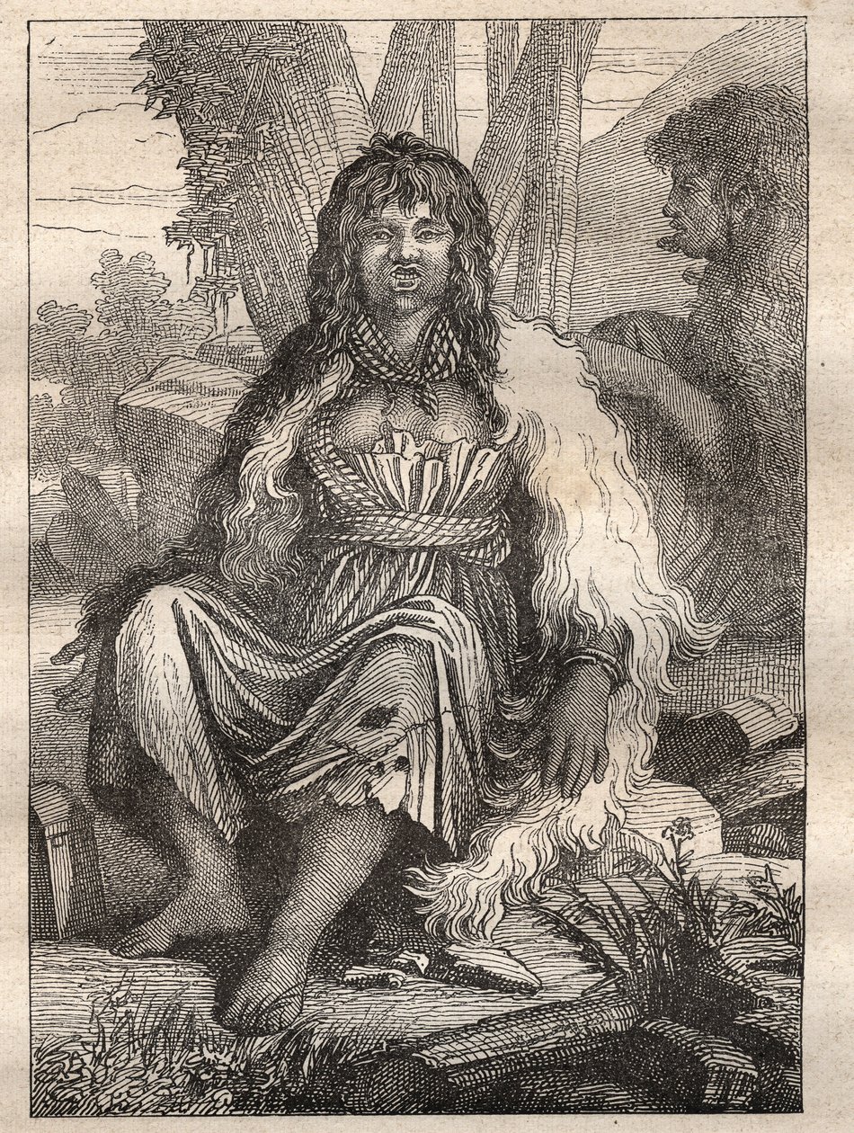 Wyprawa dookoła świata (1785-1788) Jean Francois Galaup de La Perouse (1741-1788): typy kobiet z portu francuskiego (Alaska) - ilustracja zaczerpnięta z „”Les Grands Mariners du 18th century”” autorstwa Unknown artist
