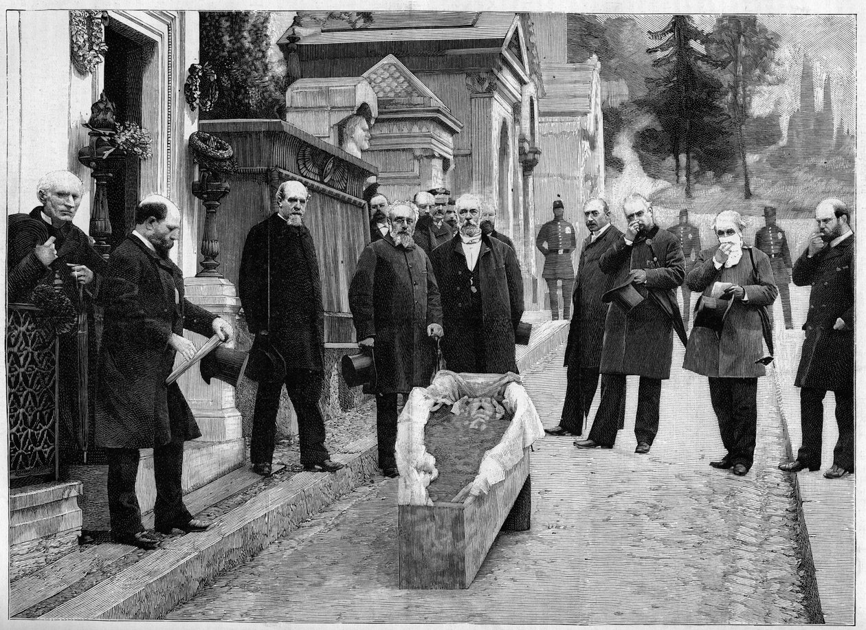Ekshumacja szczątków Gioacchino Rossiniego w Pere Lachaise, w „Świat znakomity”” autorstwa Unknown artist