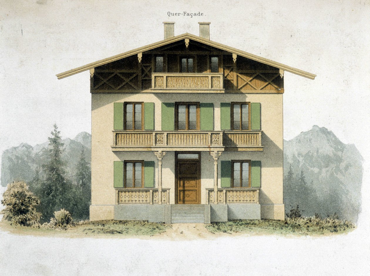 Fasada niemieckiego domu autorstwa Unknown artist