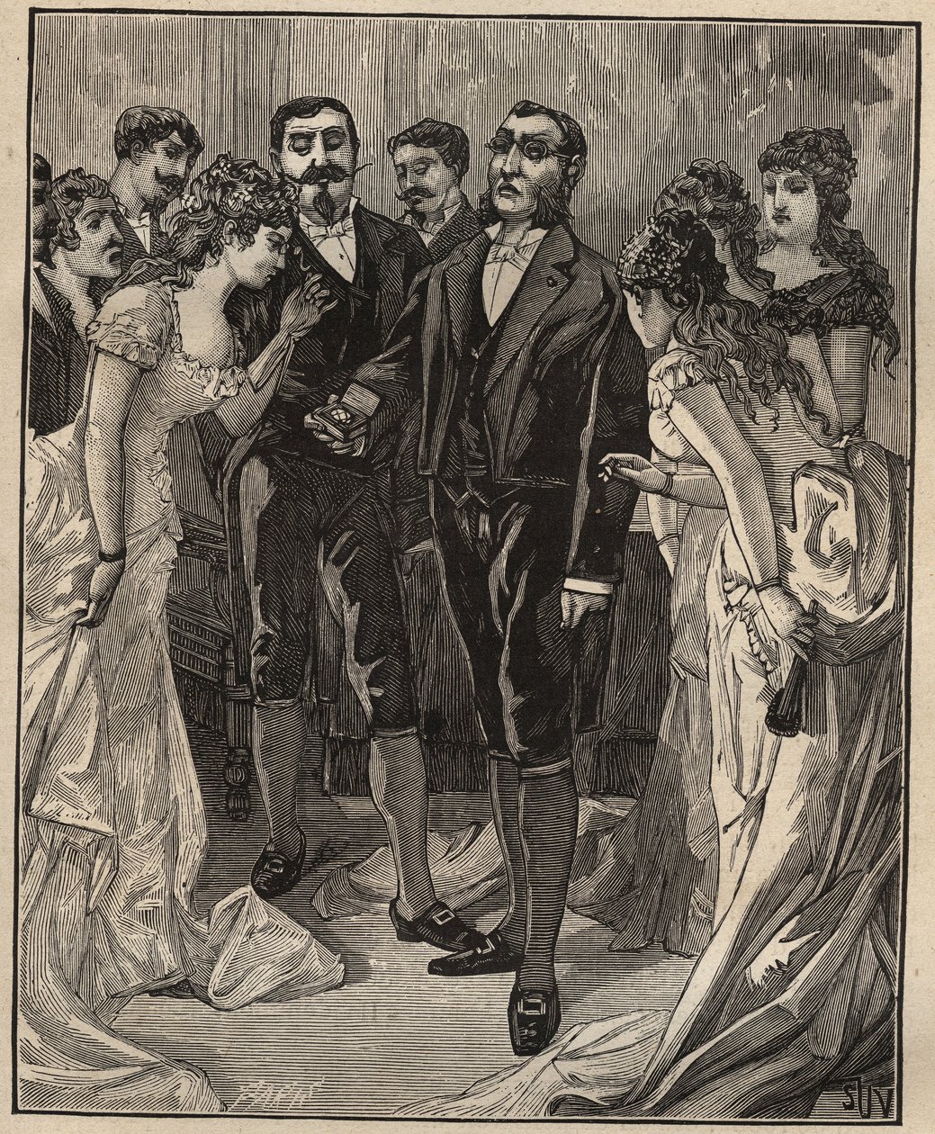 Słynne diamenty: Bankier Vanlerberghe ukazujący fałszywego regenta na początku XIX wieku. Grawer z 1885 roku w „Les arts et metiers illustres” Adolphe BITARD. autorstwa Unknown artist