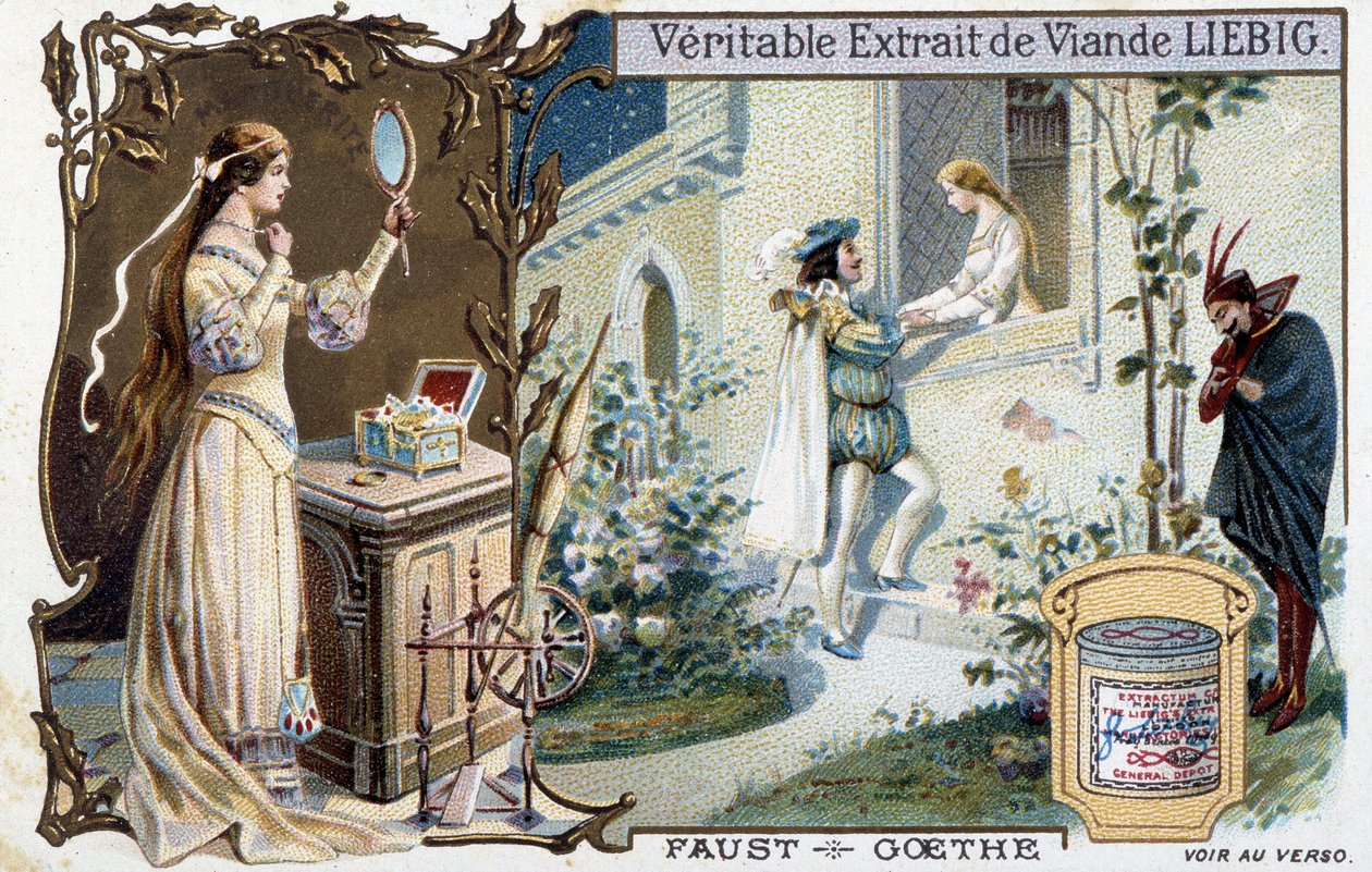 Faust de Goethe - naklejka reklamowa Liébiga autorstwa Unknown artist