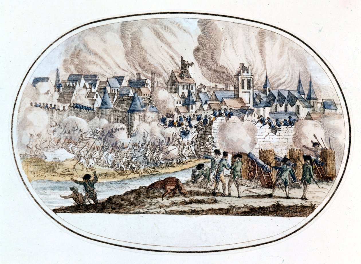 Powstanie federalistyczne. Przejęcie Tulonu od Anglików w 1794 r., w którym wyróżnił się młody Bonaparte. autorstwa Unknown artist