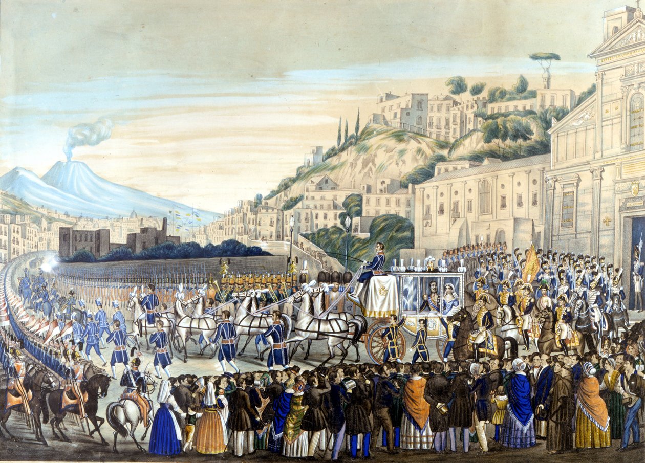 Ferdynand II (1467 - 1496) i Maria Teresa w bazylice Piedigrotta autorstwa Unknown artist