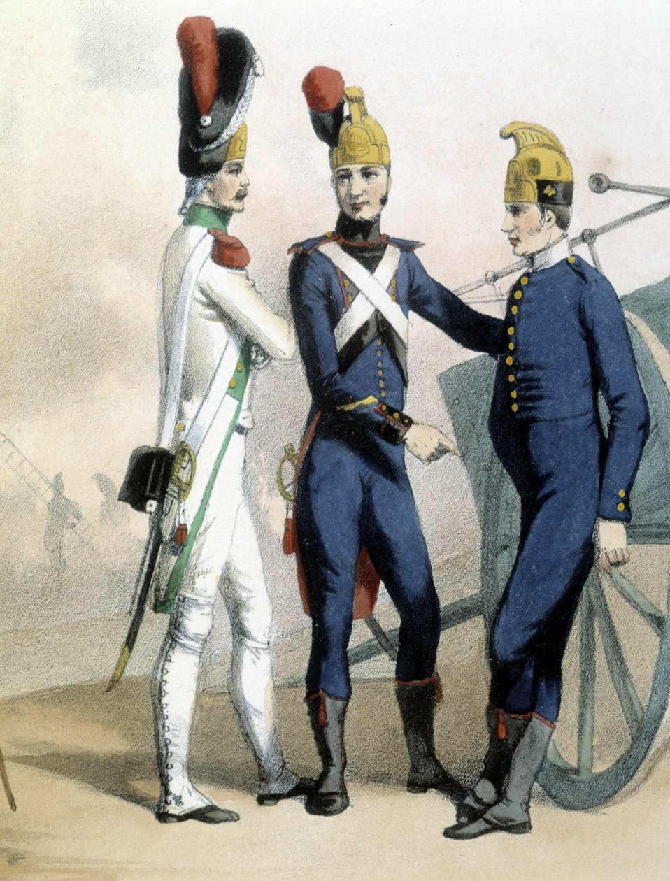 Strażacy w mundurach - ca. 1850 autorstwa Unknown artist