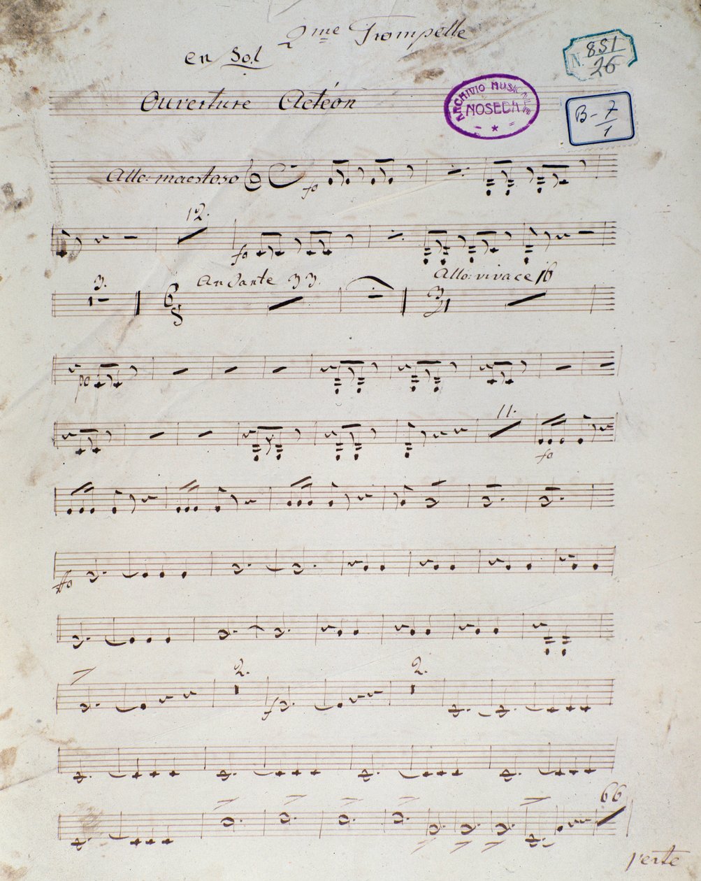 Pierwsza strona partytury angielskiej opery „Acteon” autorstwa Daniela Francois Esprit Auber autorstwa Unknown artist