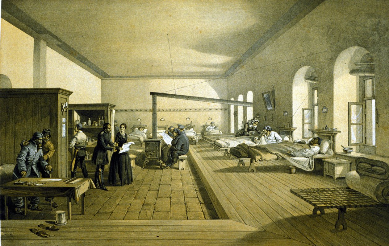 Florence Nightingale (1820 - 1910) w szpitalu w Szkocji w Turcji około 1855 r. autorstwa Unknown artist