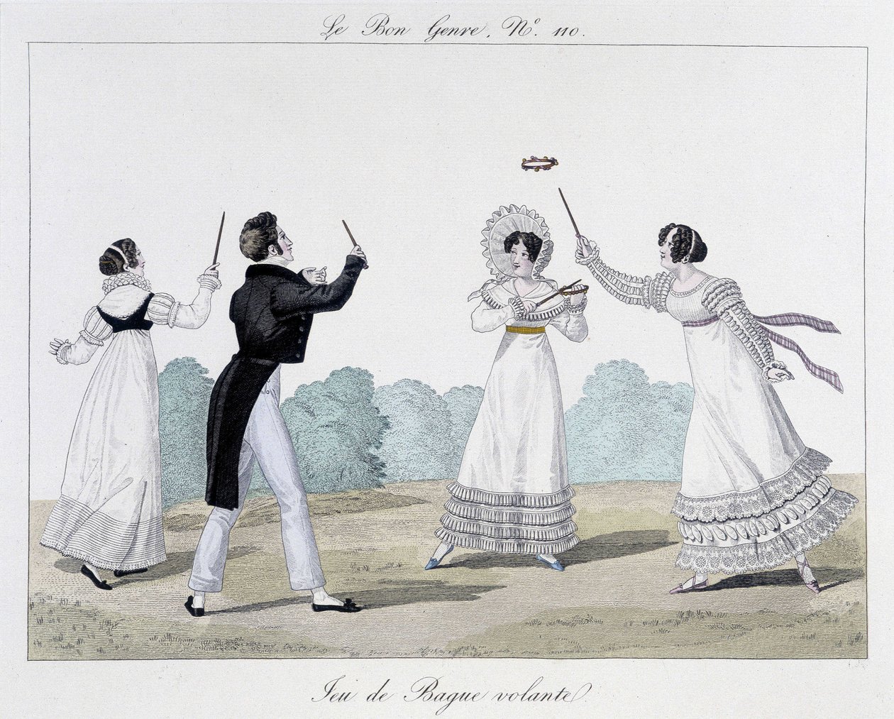 Latająca gra ringowa - w „Dobrym gatunku”, nr 110, początek XIX wieku autorstwa Unknown artist
