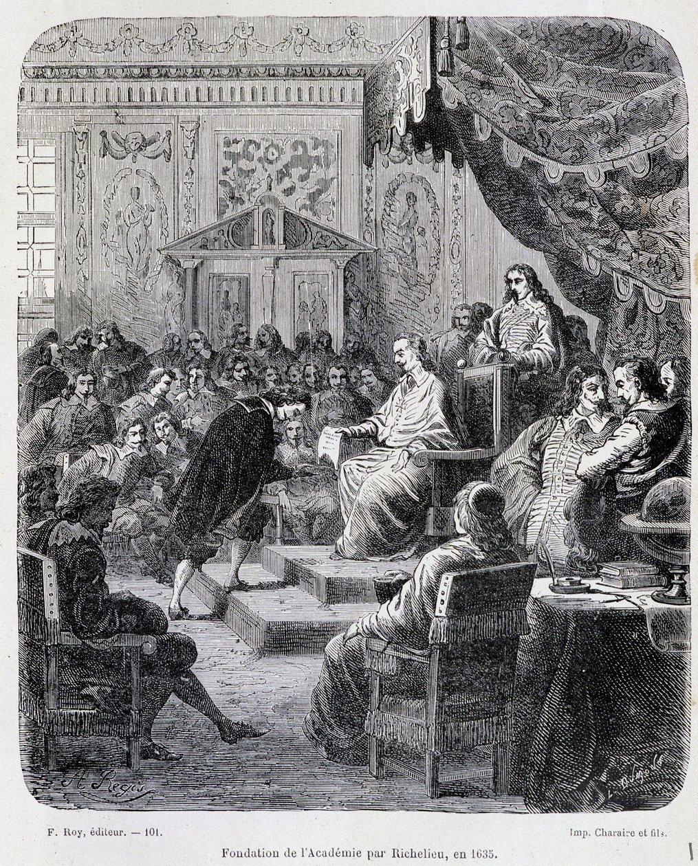 Fundacja Akademii Francuskiej autorstwa Richelieu autorstwa Unknown artist