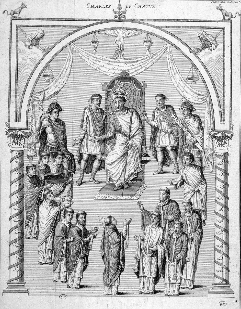 Francja w IX wieku: Karol II Le Bald (823-877). autorstwa Unknown artist