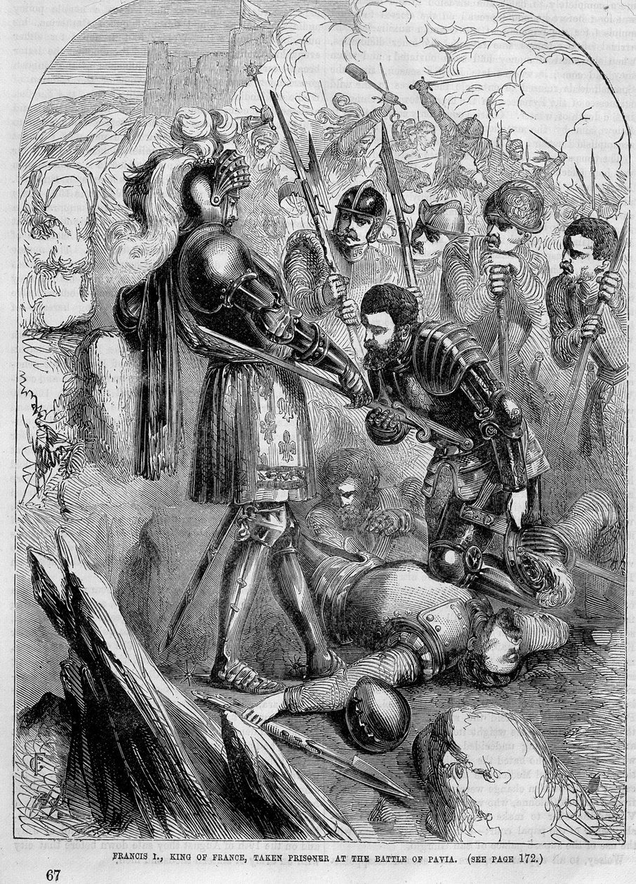 Francois I wzięty do niewoli w bitwie pod Pawią (1525) autorstwa Unknown artist
