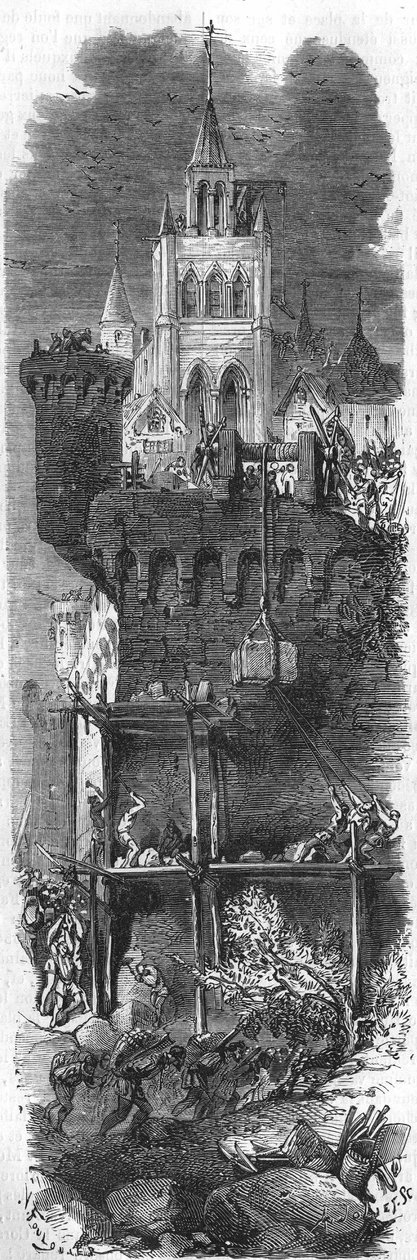 Francois de Guise (1519-1563), mianowany przez króla Francji Henryka II gubernatorem Metz, zmusił Karola V, cesarza Świętego Cesarstwa Germańskiego do wzniesienia oblężenia Metzu w 1552 roku. Rycina XIX wieku. autorstwa Unknown artist