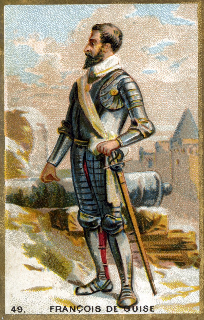Francois de Guise (1519-1563). XIX-wieczna chromolitografia. autorstwa Unknown artist