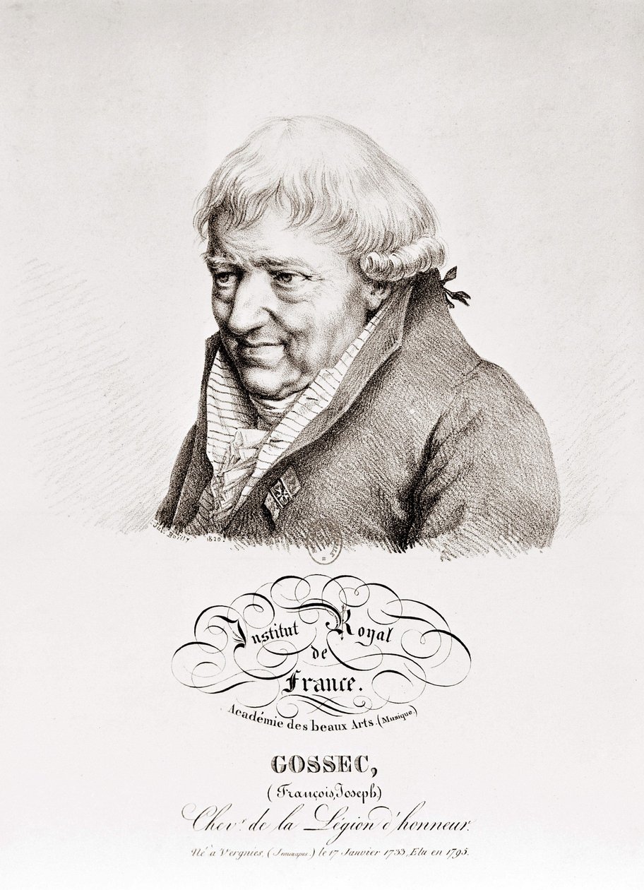 Franciszka Józefa Gosseca. Francuski kompozytor. 1734-1829 autorstwa Unknown artist
