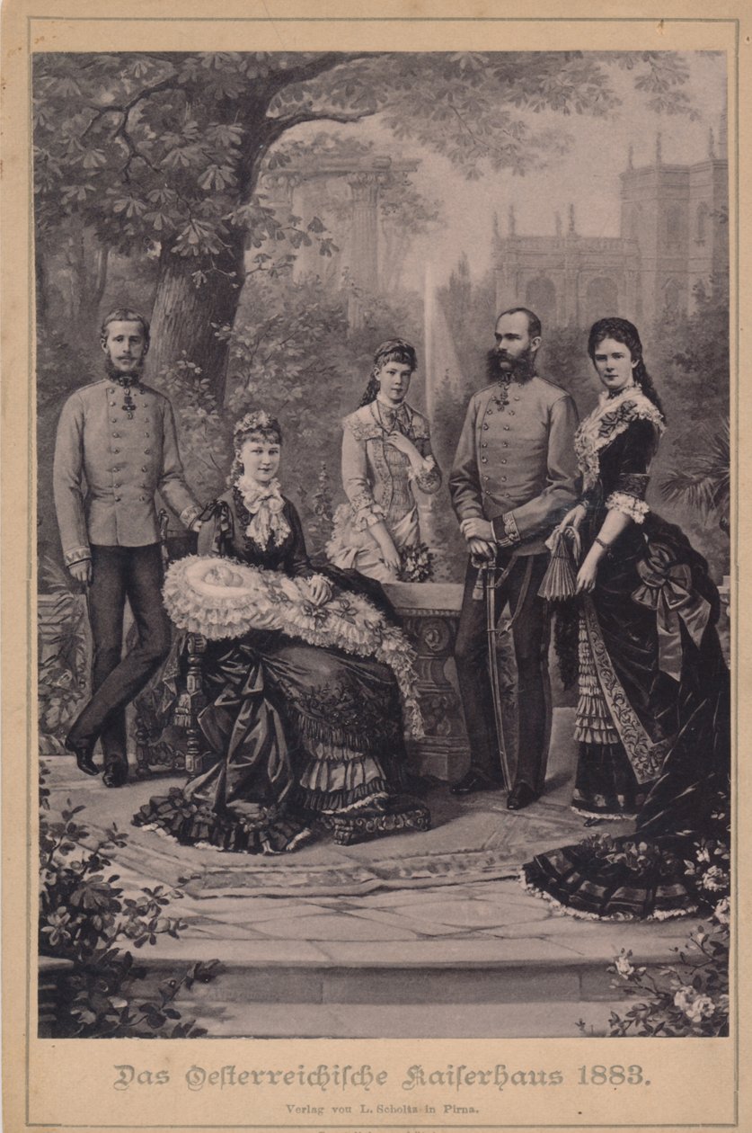 Franciszek Józef I i Elżbieta Austriacka oraz ich rodzina cesarska autorstwa Unknown artist