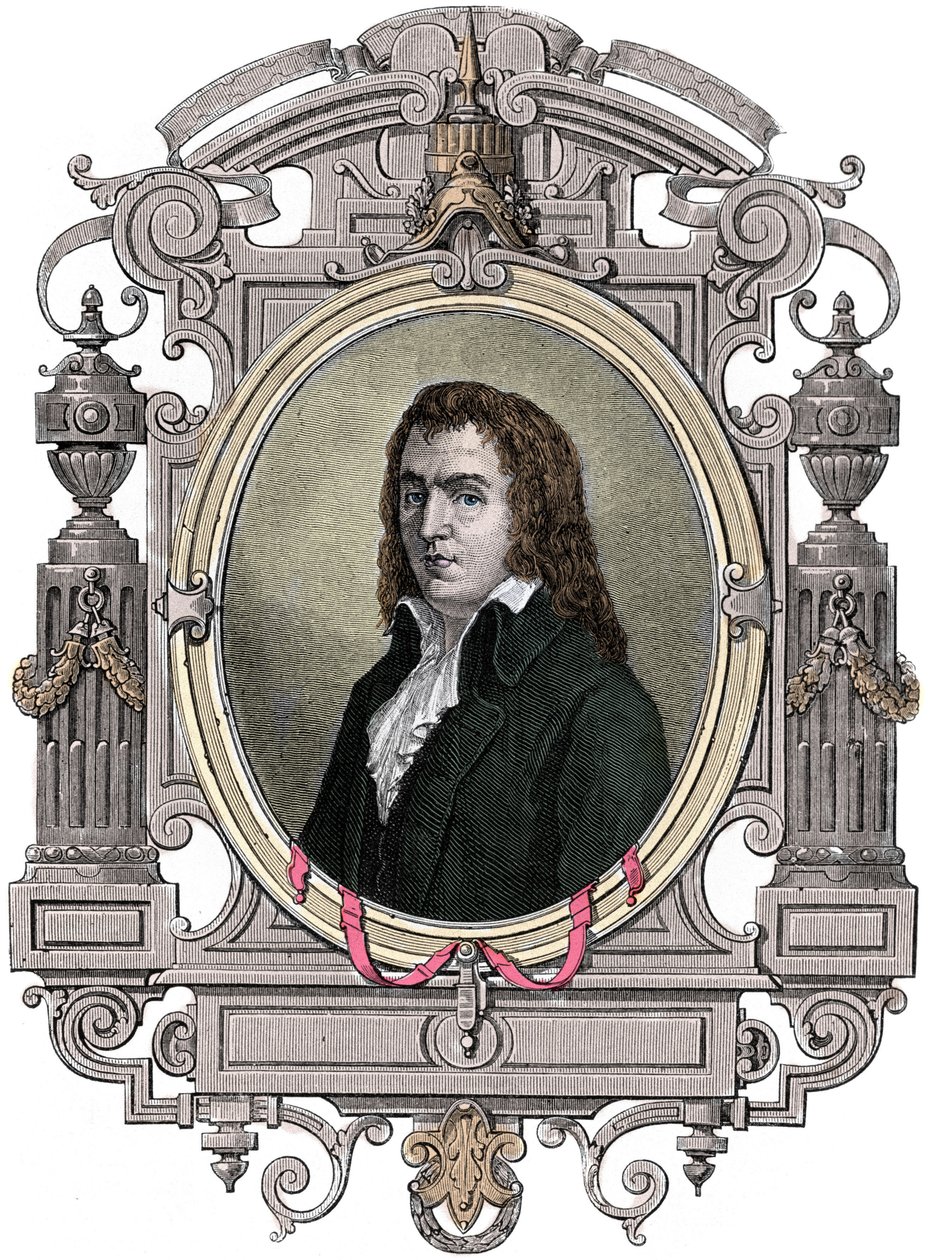 Rewolucja francuska: „”Portret Francois Babeuf dit Gracchus (1760-1797) revolutionaire”” Rycina XIX wieku. autorstwa Unknown artist