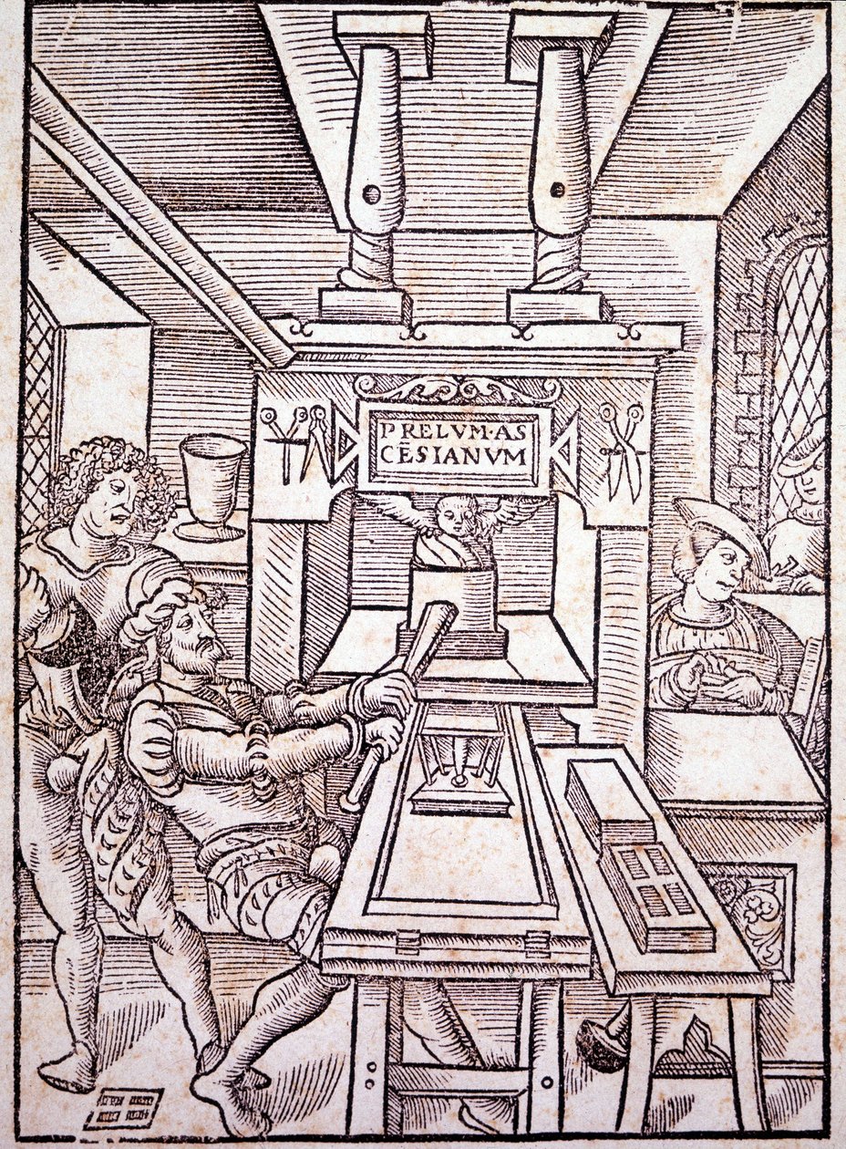 Francuska prasa. 16 wiek. autorstwa Unknown artist