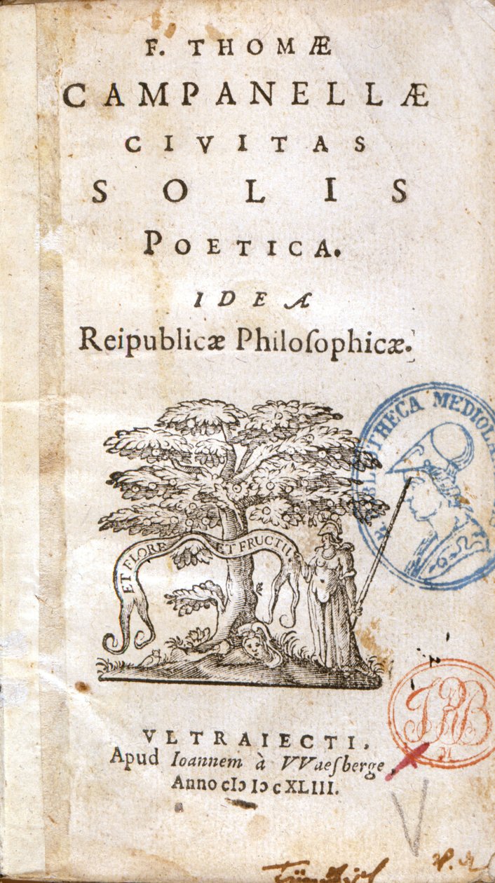 Frontyspis „Miasta Słońca Poezji. Idea Republiki Filozoficznej” Tomaso Campanella autorstwa Unknown artist