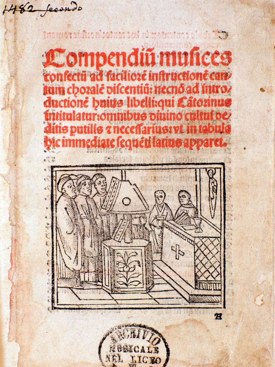Frontyspicjum Kompendium Muzyki (Kolekcja Muzyczna) (1482) autorstwa Unknown artist