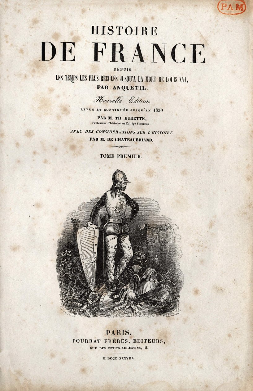 Frontyspis „Historii Francji” Anquetila. 1838. autorstwa Unknown artist