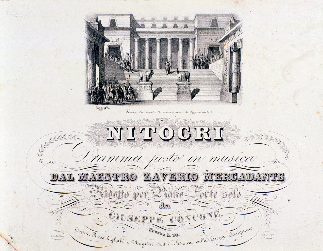 Frontyspicjum Nitocri, dzieło Mercadante autorstwa Unknown artist