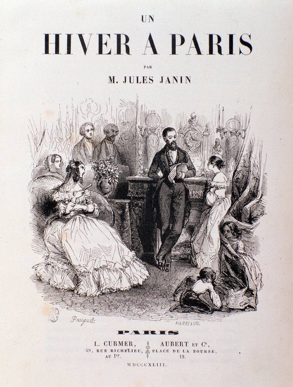Frontyspis „Un hiver à Paris” Julesa Janina, paryżanie spotkali się w holu podczas przyjęcia. 1843 Kolekcja prywatna autorstwa Unknown artist