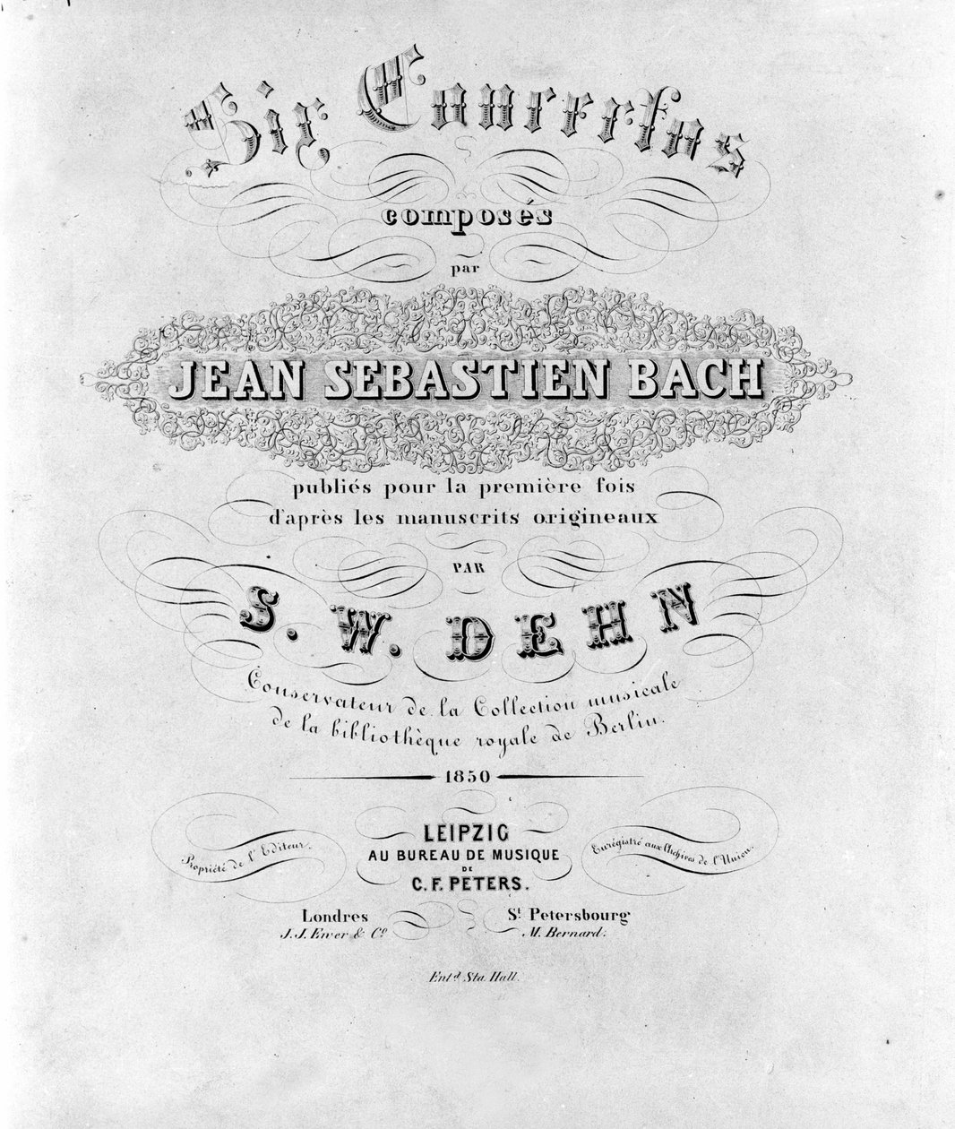 Frontyspicja partytury sześciu koncertów Jeana Sebastiena Bacha (Johann Sebastian Bach autorstwa Unknown artist