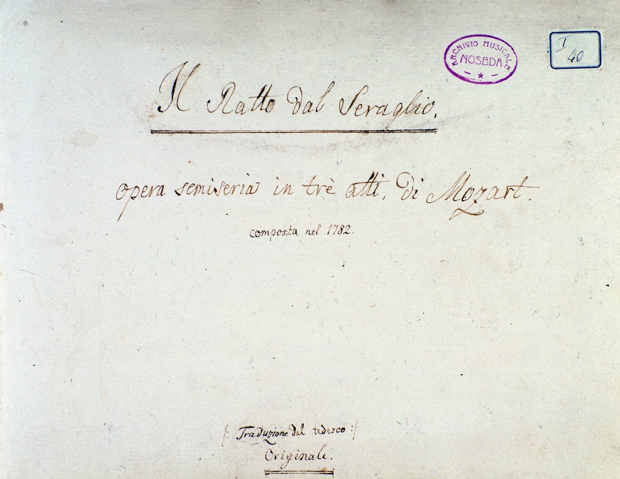 Frontyspis do Uprowadzenia z seraju, opera Mozarta, wersja Lichtenthal (1838) autorstwa Unknown artist