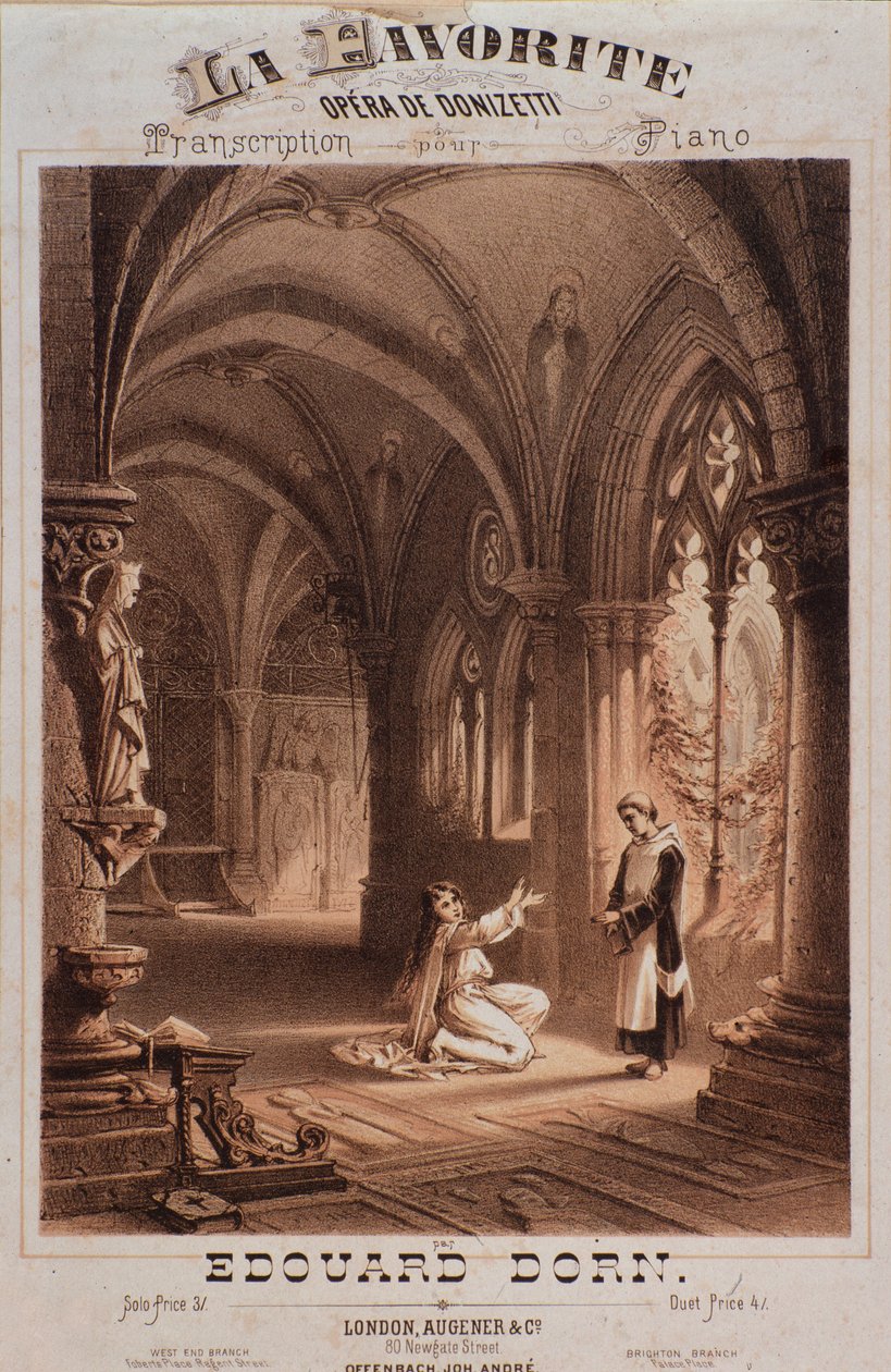 Frontyspis La favourite, opera Gaetano Donizettiego (rycina autorstwa Unknown artist
