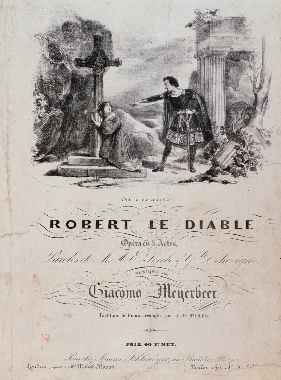 Frontyspis Roberta le diable, opera Meyerbeera (XIX w.) autorstwa Unknown artist