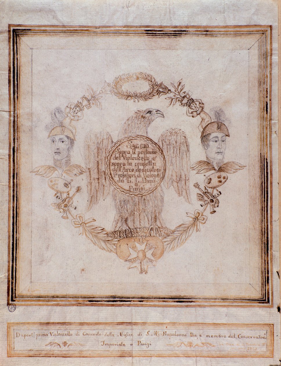 Frontyspis eseju na wiolonczeli Jean Louis Duport autorstwa Unknown artist