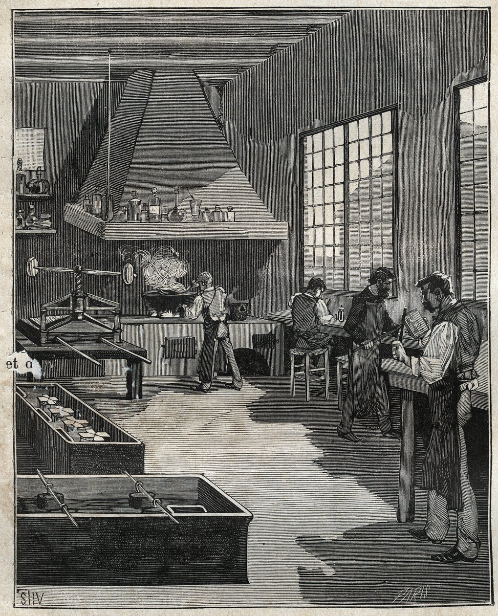 Złotnik galwaniczny: przygotowanie form. Grawer z 1885 roku w „Les arts et metiers illustres” Adolphe BITARD. autorstwa Unknown artist