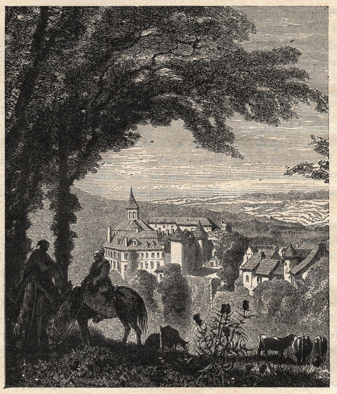 Gargilesse-Dampierre (Gargilesse Dampierre) - Indre - Francja - grawerowanie w „” PATRIE” - PECTURESSE OPIS FRANCJI W 6 TOMACH WG LUCIENA HUARDA - koniec XIX wieku autorstwa Unknown artist
