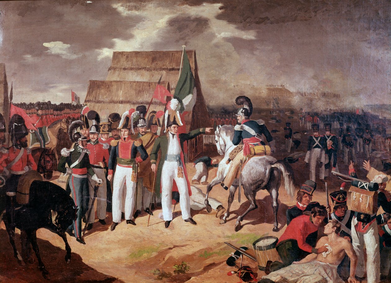 Generał Antonio Lopez de Santa Anna (1794-1876) Meksykański wojskowy i polityk podczas bitwy z Hiszpanami w Tampico autorstwa Unknown artist