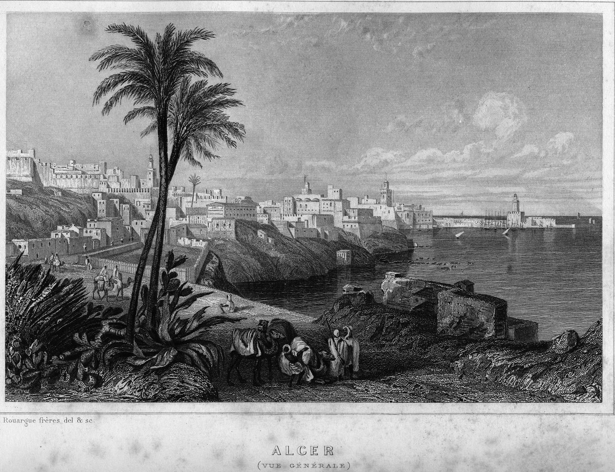 Ogólny widok Algieru w XIX wieku w „Algerie ancienne et moderne” Leona Galiberta autorstwa Unknown artist