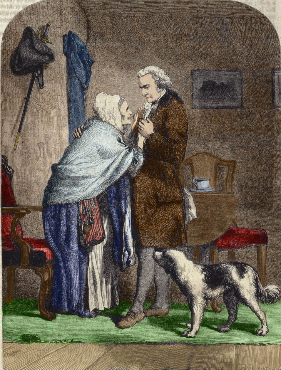 George Washington (1732-1799), wybrany na prezydenta Stanów Zjednoczonych, przed wyjazdem wita swoją matkę. autorstwa Unknown artist