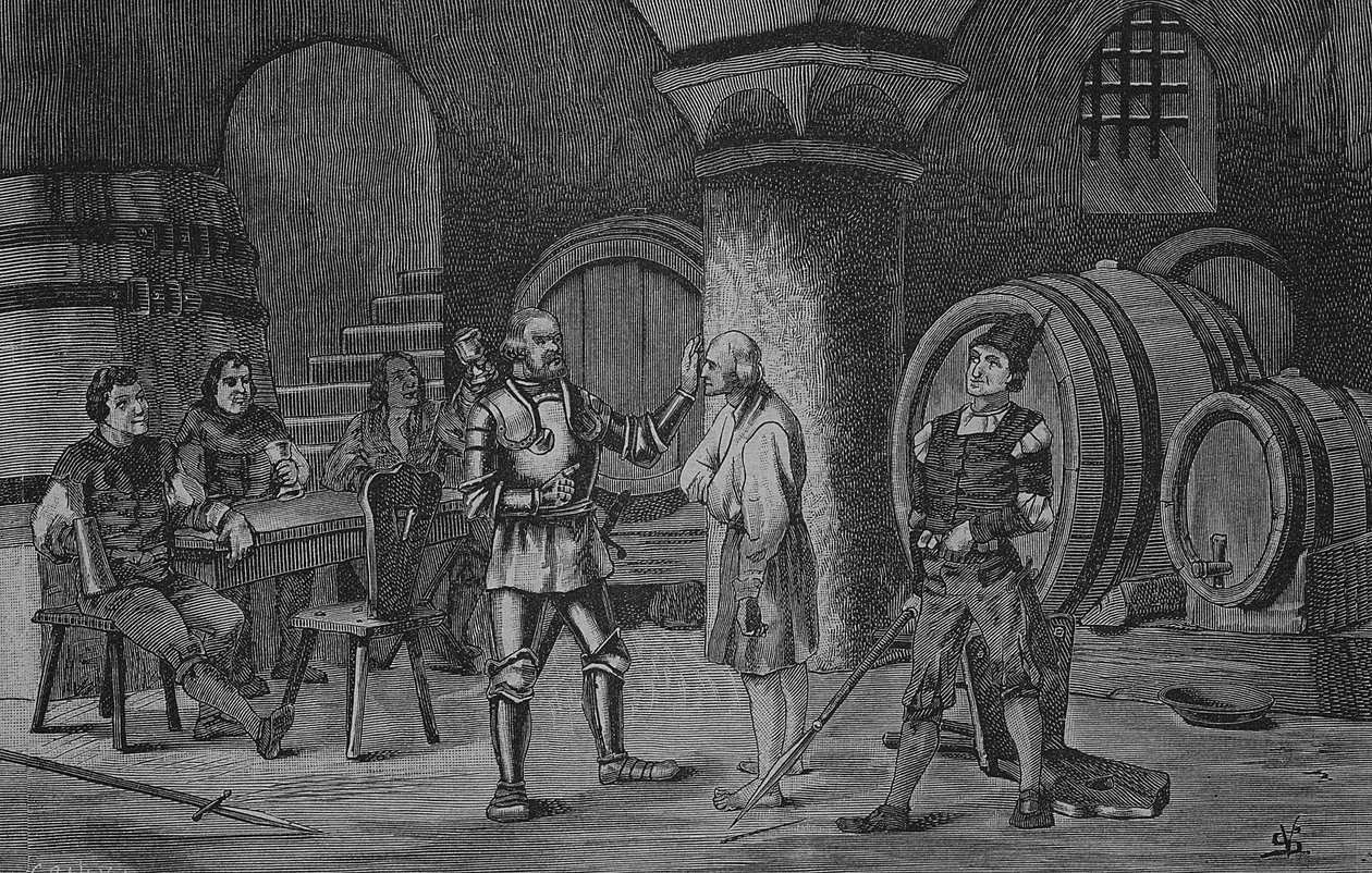 Niemiecka wojna chłopska (1524-1526): Goetz von Berlichingen w klasztorze w Amorbach autorstwa Unknown artist
