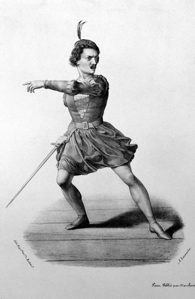 Gilbert-Louis Duprez (Gilbert Louis) w roli Arnolda w operze „Guillaume Tell” (William Tell) Gioacchino Rossiniego autorstwa Unknown artist