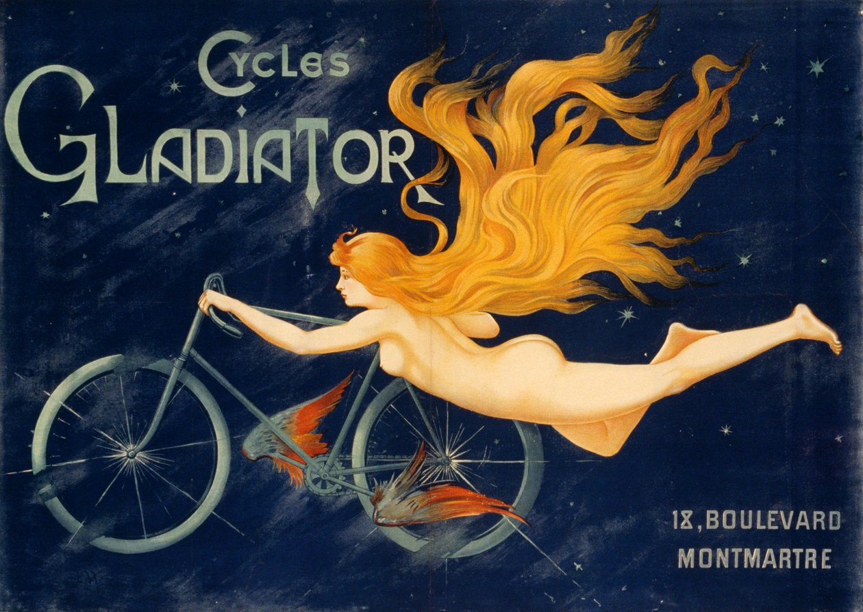Rowery Gladiator, ok. 1905, plakat reklamowy, Paryż. Francja, XX w. autorstwa Unknown artist