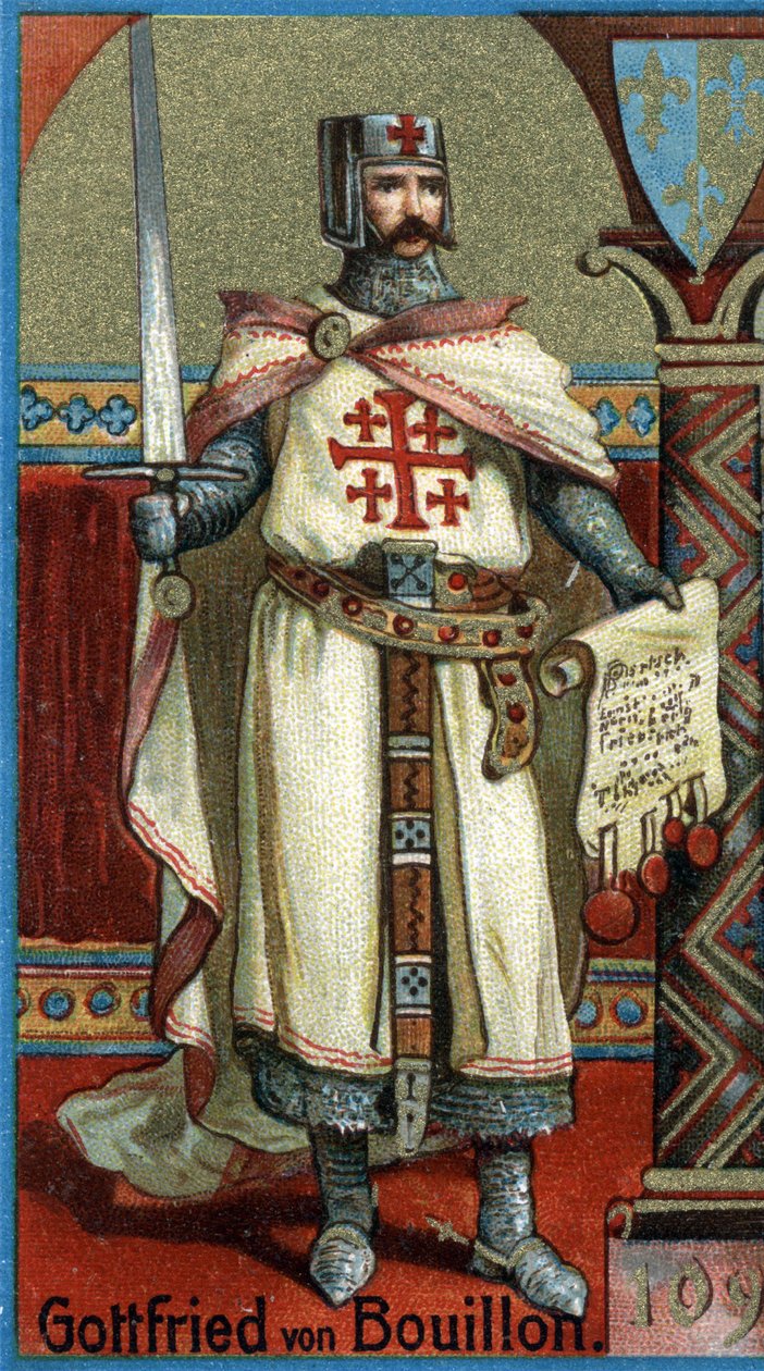 Godefroy de Bouillon (1061-1100) Książę Dolnej Lotaryngii i pierwszy chrześcijański władca Jerozolimy po pierwszej krucjacie (1096-1099). autorstwa Unknown artist