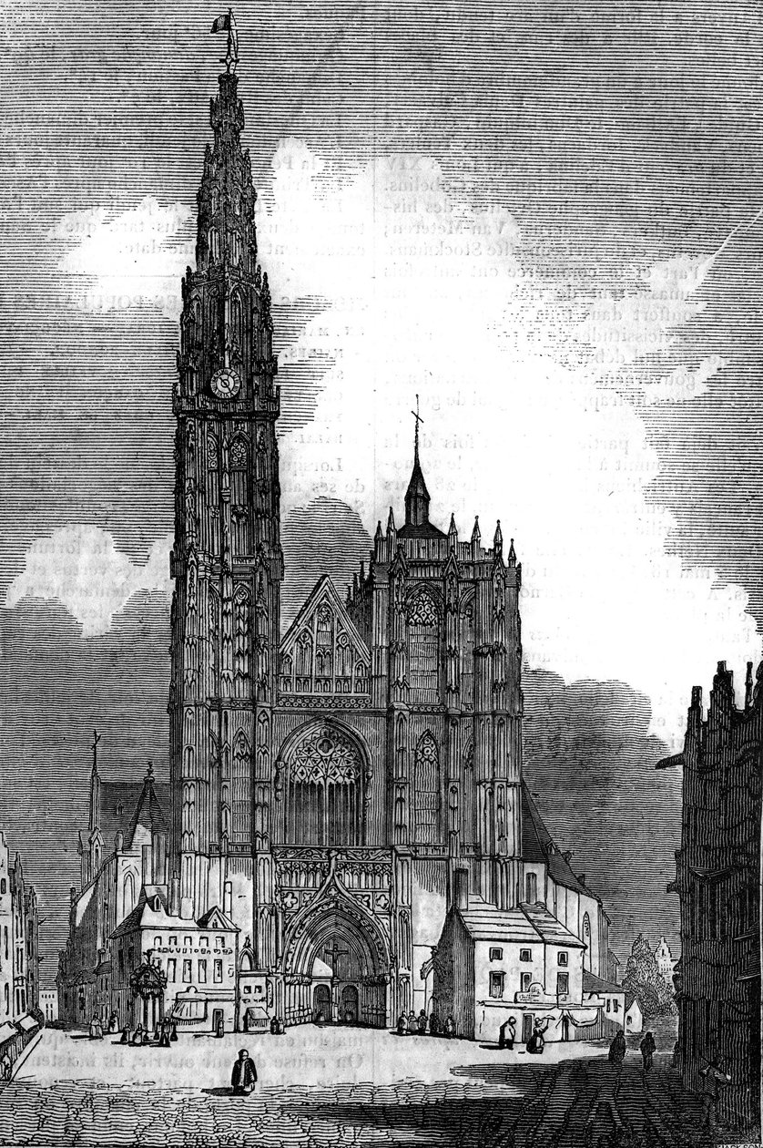 Architektura gotycka: widok na katedrę Notre Dame (Notre Dame) Antwerpia (styl gotycki) autorstwa Unknown artist
